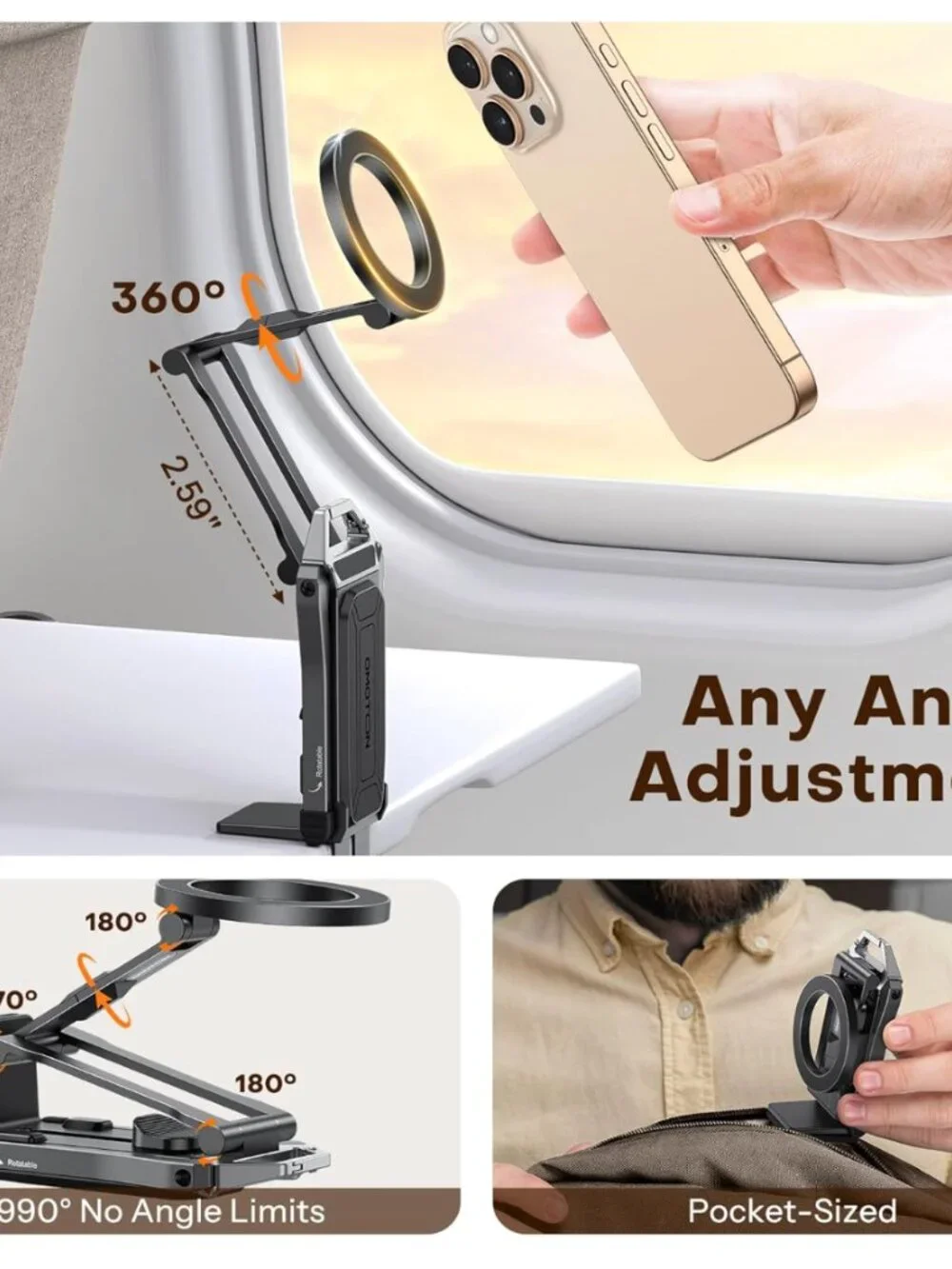 OMOTON TP02 360°Rotating for MagSafe Tripod